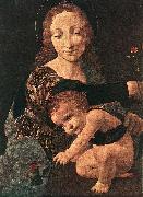 BOLTRAFFIO, Giovanni Antonio Virgin and Child with a Flower Vase (detail) oil on canvas